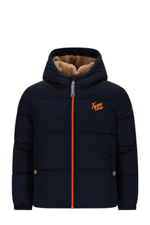 gewatteerde jas donkerblauw