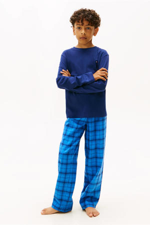 pyjama met ruit blauw