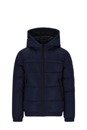 gewatteerde jas donkerblauw