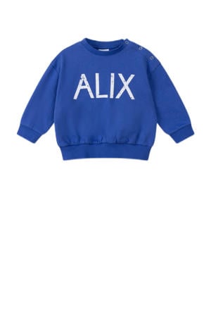 sweater met backprint blauw