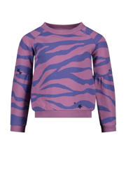 thumbnail: Roze en paarse meisjes Jubel sweater met lange mouwen, ronde hals en geribde boorden