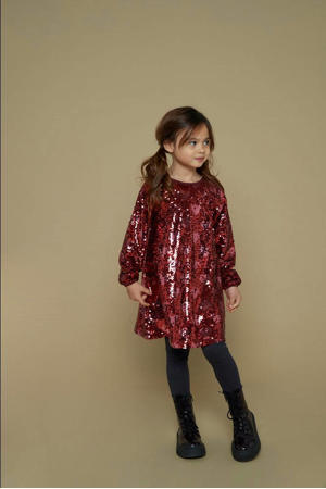 jurk met pailletten donkerrood Queen Of Hearts