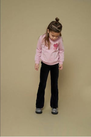 fluwelen flared legging antraciet