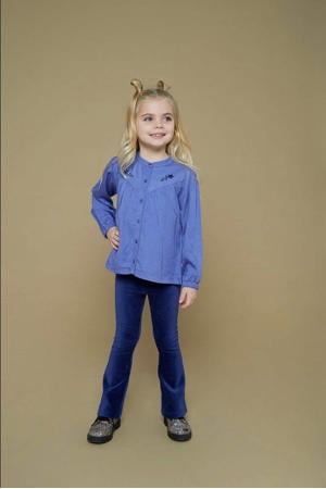 fluwelen flared broek donkerblauw