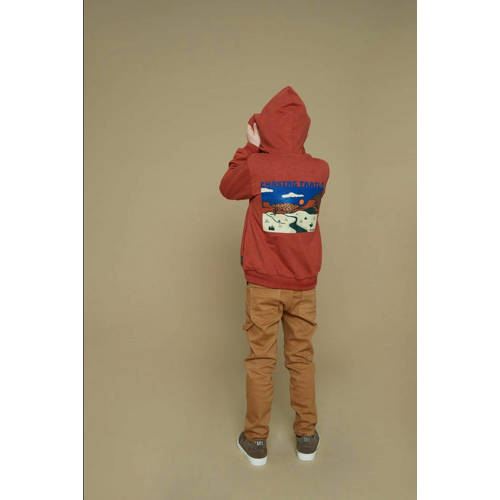 Sturdy Vest donker oranje Chasing trails Jongens Stretchkatoen Capuchon - maat 122 afbeelding