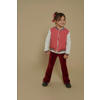 Jubel quilted bomber vest roze/wit/donkerrood Queen Of Hearts
