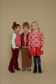 thumbnail: Jubel quilted bomber vest roze/wit/donkerrood Queen Of Hearts
