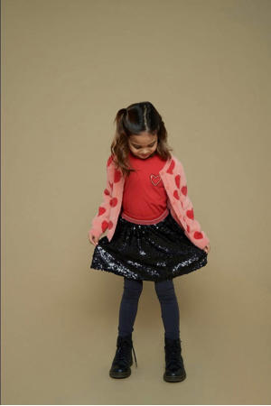 gebreid vest roze/rood Queen Of Hearts