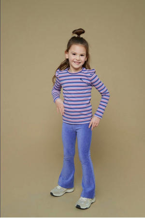 fluwelen flared flared broek lila