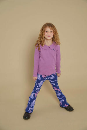 flared broek donkerblauw