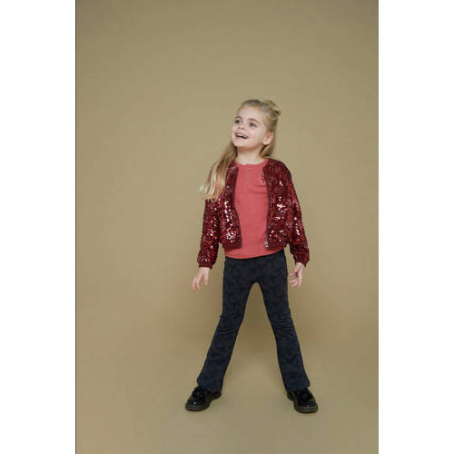 Jubel longsleeve roze Queen Of Hearts Meisjes Katoen Ronde hals Effen - maat 122 afbeelding