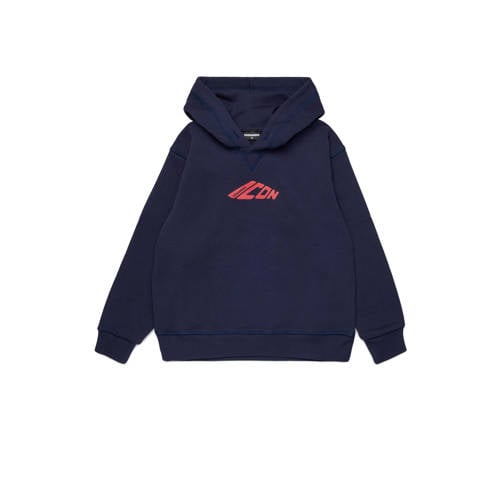 Dsquared2 hoodie donkerblauw Sweater Jongens Katoen Capuchon Tekst - maat 164 afbeelding