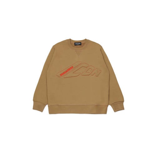 Dsquared2 sweater beige Jongens Katoen Ronde hals Tekst - maat 164 afbeelding