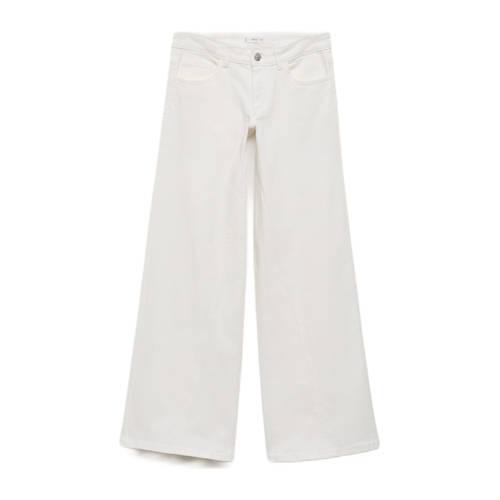 MANGO TEEN straight leg jeans wit Meisjes Denim Effen - maat 172(L) afbeelding