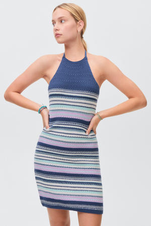 halterjurk donkerblauw