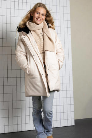 gewatteerde jas beige