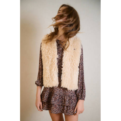 NoBell’ korte jurk bruin Meisjes Polyester Ronde hals Panterprint - maat 158/164 afbeelding