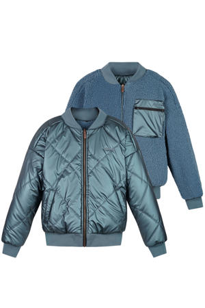 teddy reversible bomberjack blauw