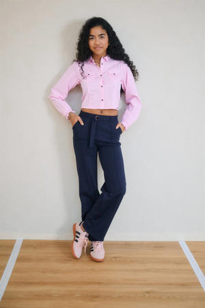 regular casual broek donkerblauw