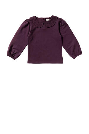 longsleeve paars broderie