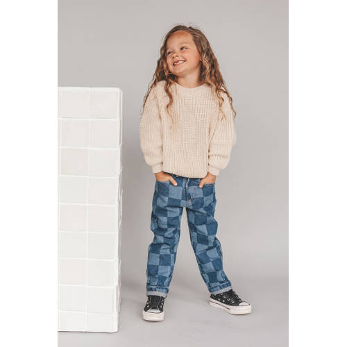 Your Wishes regular waist regular fit jeans light blue denim Blauw Ruit - maat 122 afbeelding