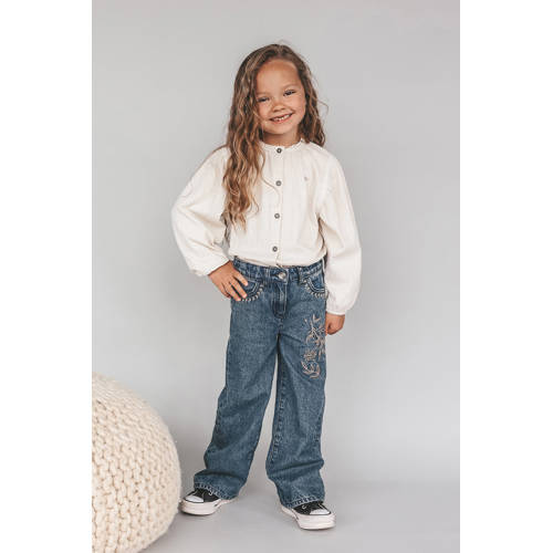 Your Wishes wide leg wide leg jeans medium blue denim Blauw Effen - maat 98 afbeelding