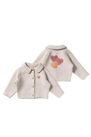 sweatvest met backprint ecru