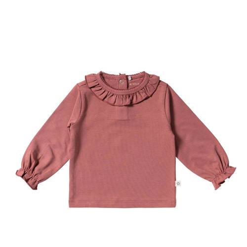 Your Wishes longsleeve roze Meisjes Stretchkatoen Ronde hals Effen - maat 50 afbeelding