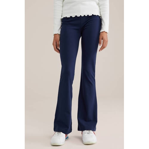 WE Fashion flared legging (set van 2) donkerblauw Broek Meisjes Stretchkatoen - maat 92 afbeelding