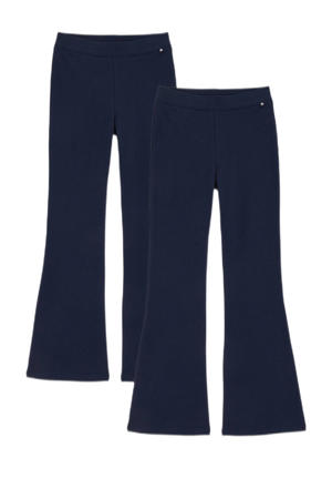 Flared legging (set van 2) donkerblauw