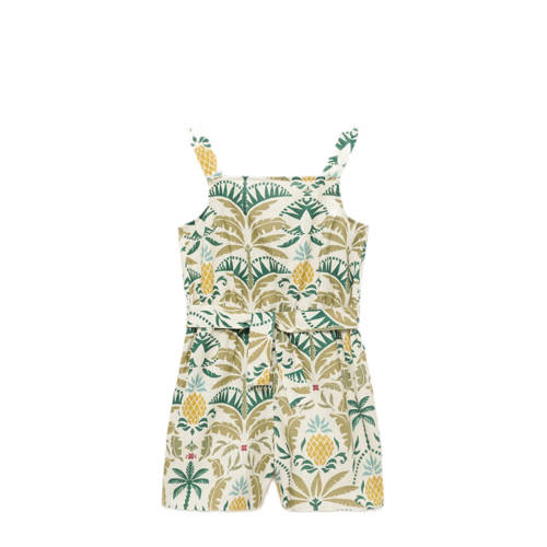 Mango Kids groen playsuit Meisjes Katoen Vierkante hals All over print - maat 116 afbeelding