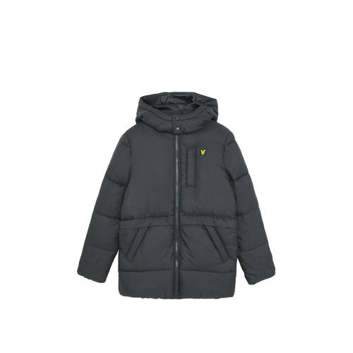 Lyle & Scott gewatteerde jas donkerblauw Jongens Polyester Capuchon Effen
