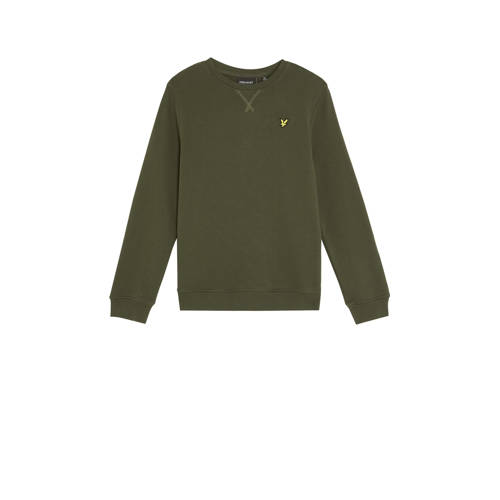 Lyle & Scott sweater donkergroen Jongens Katoen Klassieke kraag Effen - maat 170/176 afbeelding