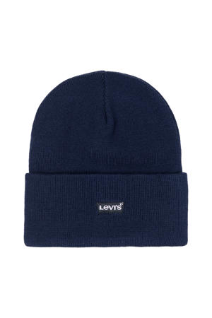 gebreide muts blauw