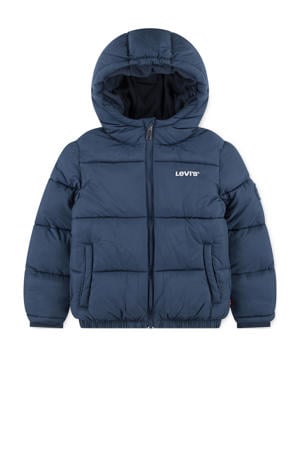 gewatteerde jas donkerblauw