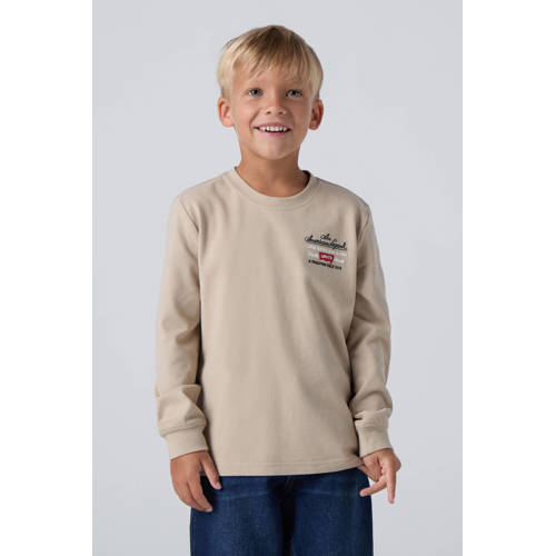 Levi's longsleeve beige broderie Jongens Katoen Ronde hals Printopdruk - maat 128 afbeelding