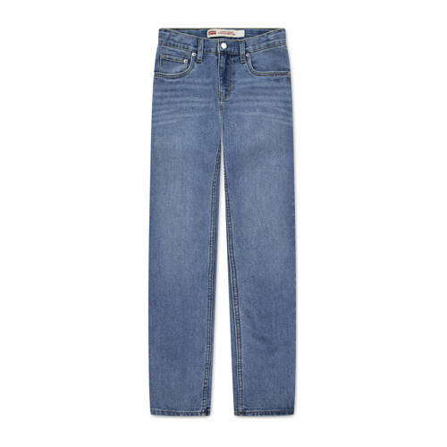 Levi's slim fit straight leg jeans medium blue denim Blauw Jongens Katoen