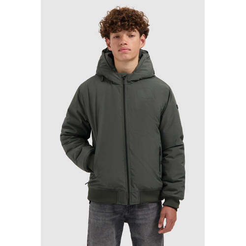 Ballin winterjas donkergroen Jongens Polyester Capuchon Effen - maat 140 afbeelding