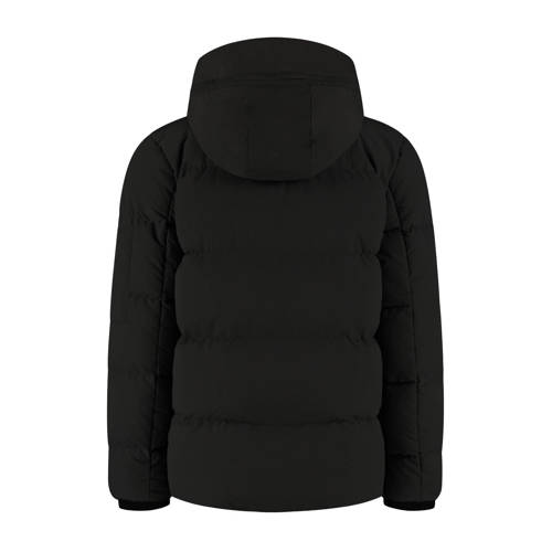 Ballin gewatteerde jas zwart Jongens Nylon Capuchon Effen - maat 140 afbeelding