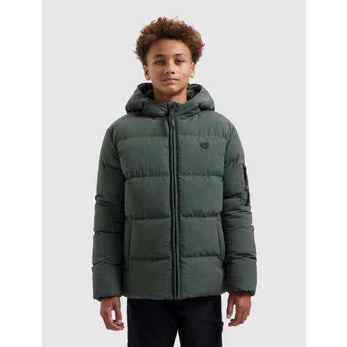 Ballin gewatteerde jas groen Jongens Nylon Capuchon Effen - maat 164 afbeelding