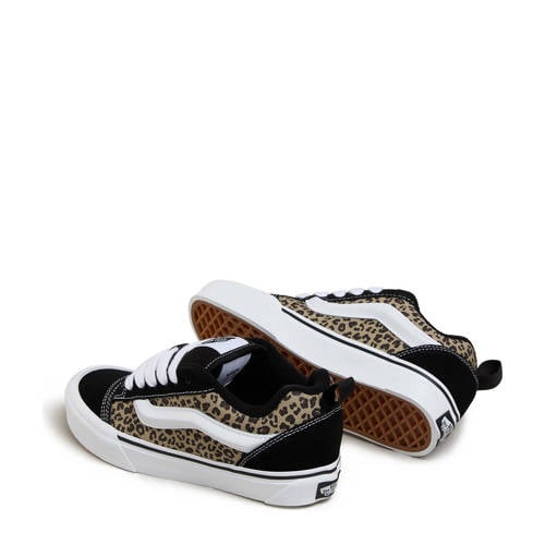 VANS Knu Skool sneakers zwart/beige Jongens/Meisjes Canvas Dierenprint