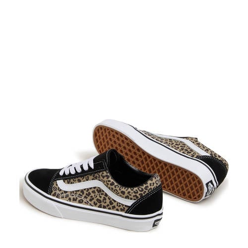 VANS Old Skool sneakers zwart/ecru Jongens/Meisjes Canvas Dierenprint
