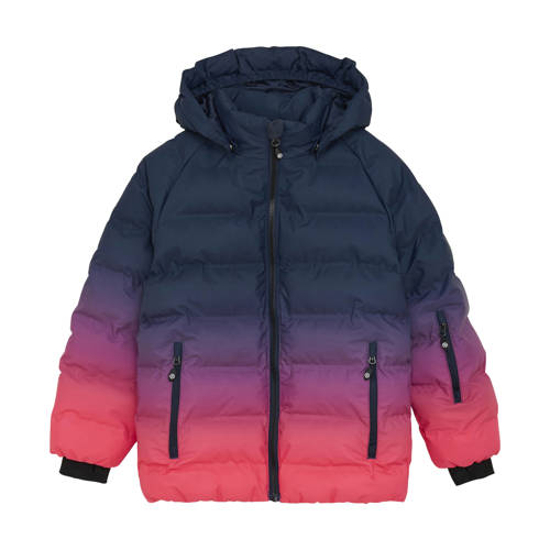 Color Kids ski jas donkerblauw/roze/paars Skijack Jongens/Meisjes Polyester Capuchon - maat 116 afbeelding