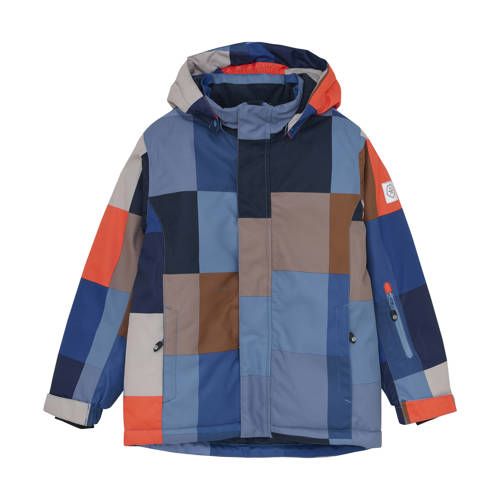 Color Kids ski jas blauw Skijack Jongens/Meisjes Polyester Capuchon All over print - maat 140 afbeelding