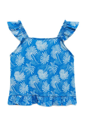 mouwloze top blauw