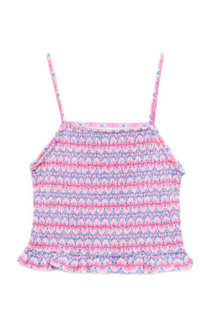 mouwloze top roze