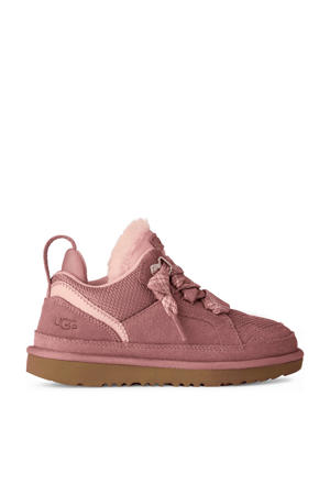 K Lowmel gevoerde suède veterschoenen roze
