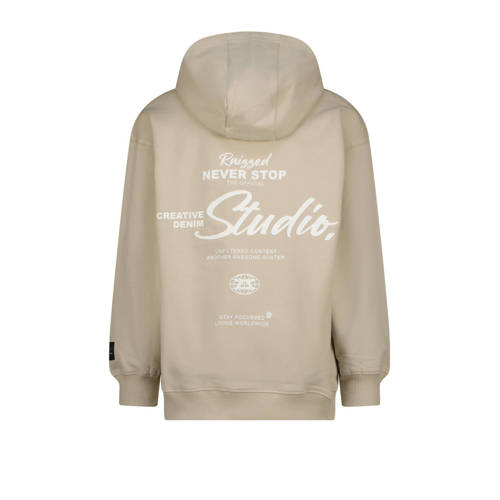 Raizzed hoodie beige Sweater Jongens Stretchkatoen Capuchon Backprint