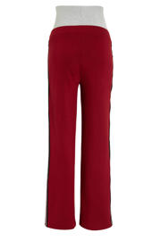 thumbnail: Donkerrode dames ONLY MATERNITY straight regular waist zwangerschaps casual broek van polyester met elastische tailleband met koord en effen