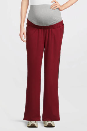 straight regular waist zwangerschaps casual broek donkerrood